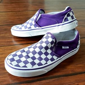 Women's Purple Checkered Vans